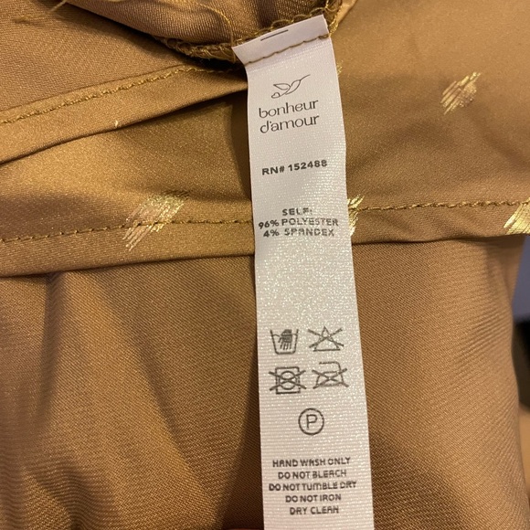 NWT Bonheur D’Amour Cowl Neck Mermaid Slip Dress Maxi Bias Cut Sz S Gold - Picture 12 of 13